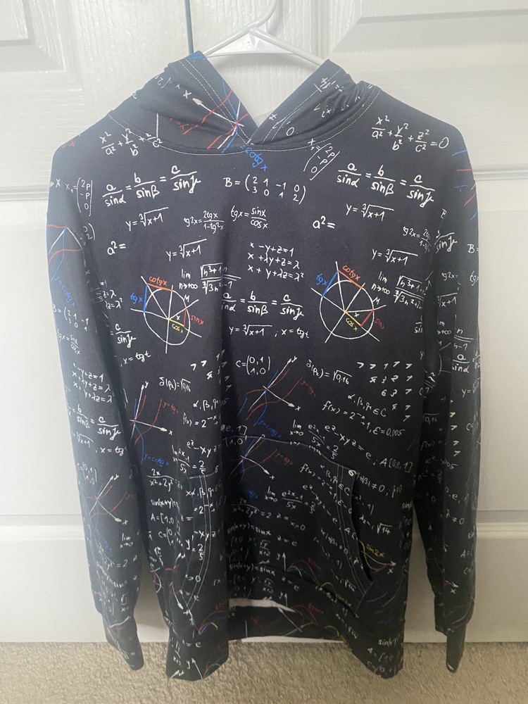 Shein Black Arithmetic Hoodie Mens Small